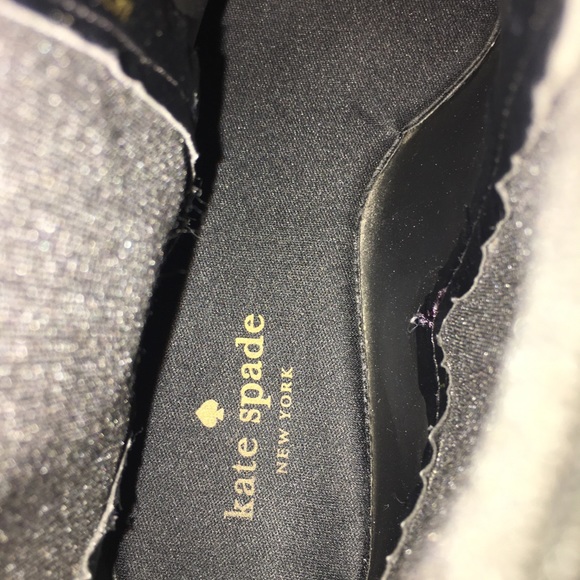 KATE SPADE Chelsea Black Gold Ankle Rain Boots - Picture 3 of 7